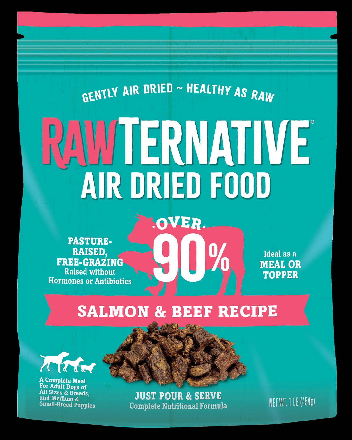 Grandma Mae's Rawternative Air Dried Dog Food 1lb- Salmon and Beef