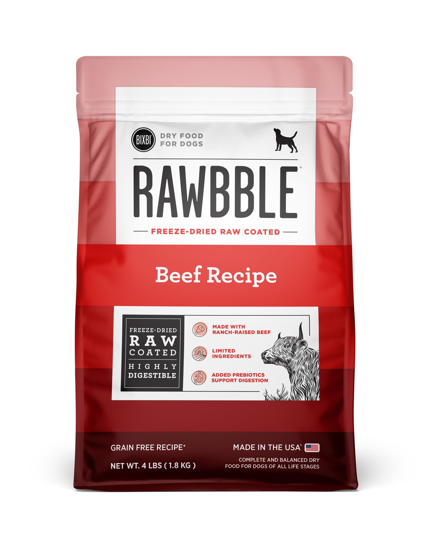 Bixbi Rawbble Dog Beef Kibble 24lb