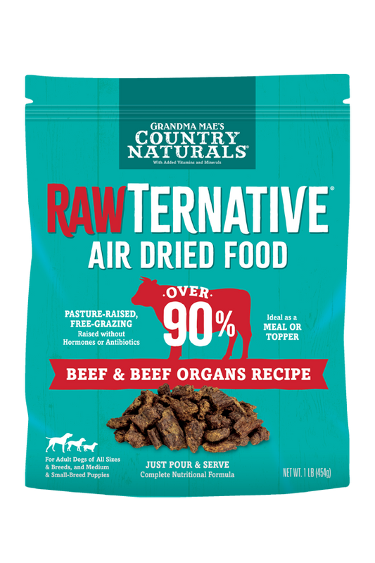 Grandma Mae's Rawternative Air Dried Dog Food 5 oz - Beef
