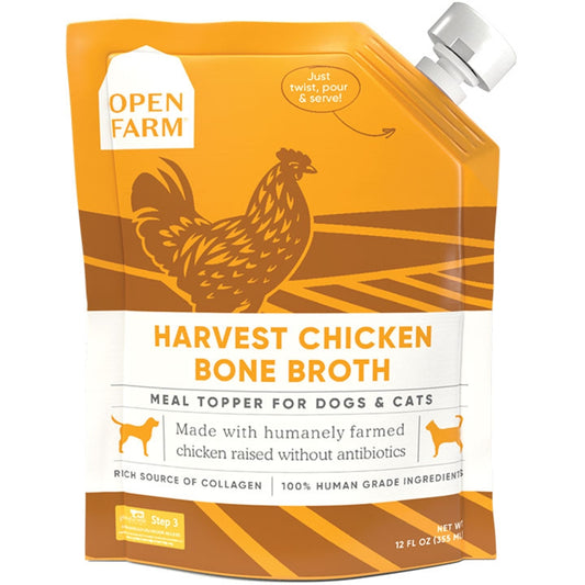 Open Farm Chicken Bone Broth for Dogs & Cats 12 oz