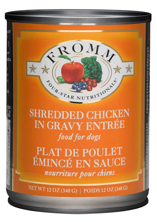 Fromm Shredded Chicken in Gravy Four-Star Dog Food 12oz Can