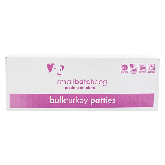 SmallBatch Frozen Turkey Patties for Dogs 18lb Box