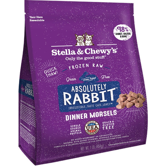 Stella & Chewy's Fzn Absolutely Rabbit Morsels for Cats 1lb