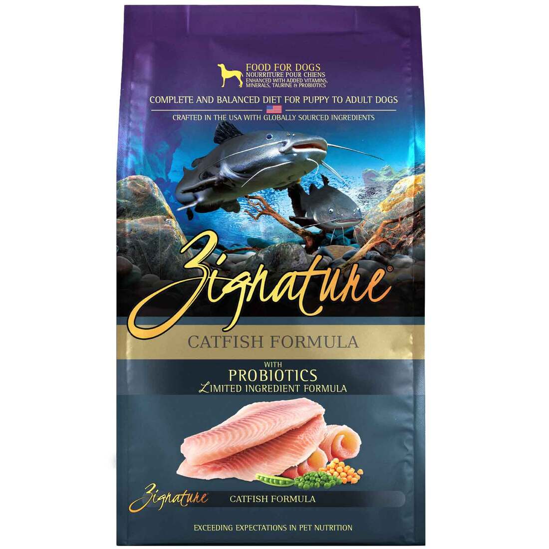 Zignature Dog GF/LI Catfish Formula 4lb Bag