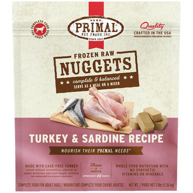 Primal Canine FZN Turkey & Sardine Formula 3lb Bag