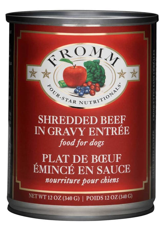 Fromm 4-Star Shredded Beef in Gravy  for Dogs 12oz