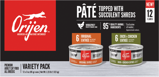 Orijen Pâté Topped with Succulent Shreds (12 x 3 oz)