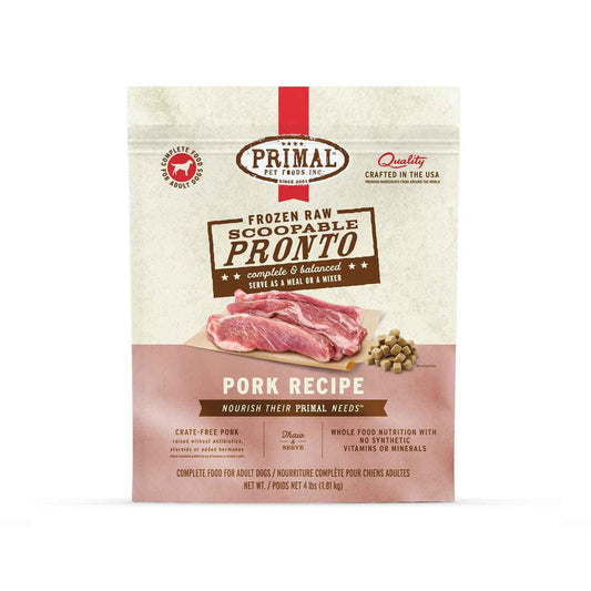 Primal Canine FZN Pork Pronto Formula 4lb Bag