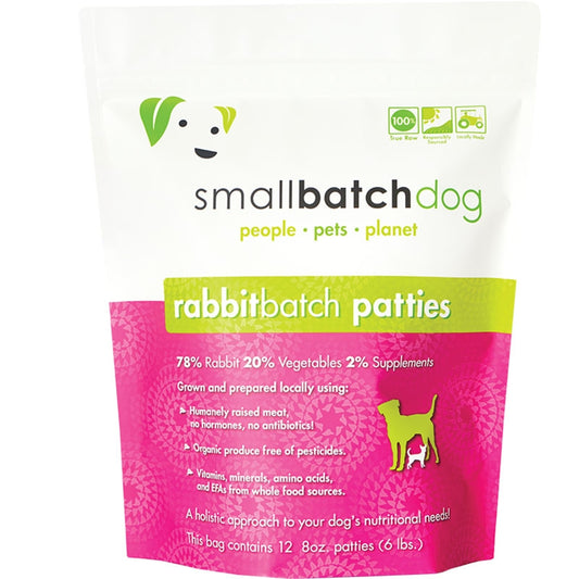 SmallBatch Dog FRZN Rabbit Patties 6lb
