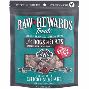 NW Naturals FD Chicken Hearts Treats for Dogs and Cats (10 oz)