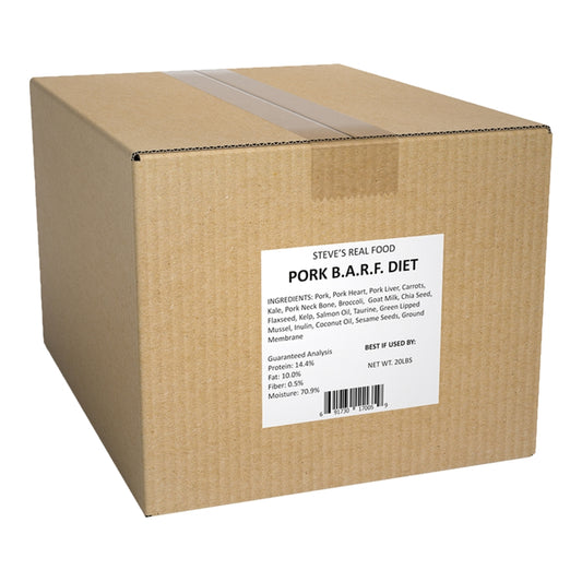 Steve's Real Food Raw Pork Patties BARF Diet 20lb