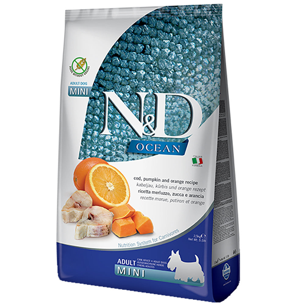 Farmina N&D GF Ocean Dog Mini Cod/Oat/Spelt/Orange 5.5lb