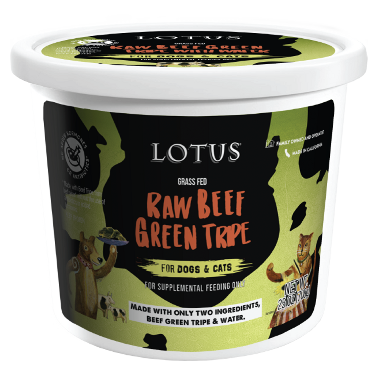 Lotus Raw Beef & Green Tripe 25oz