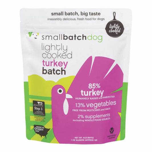 Smallbatch Lightly Cooked Turkey Sliders for Dogs 2lb