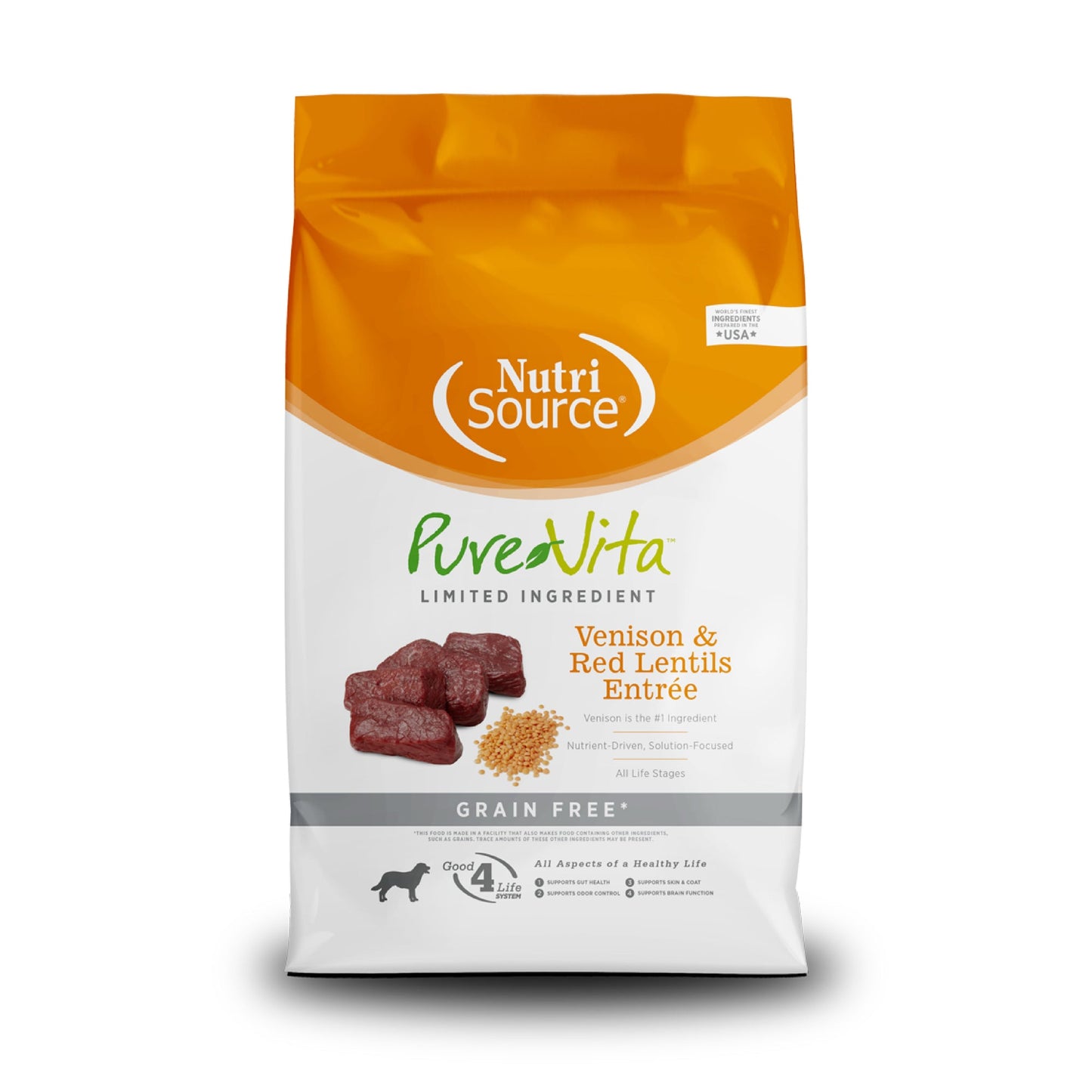Pure Vita GF Venison & Red Lentils Entrée for Dogs 25lb