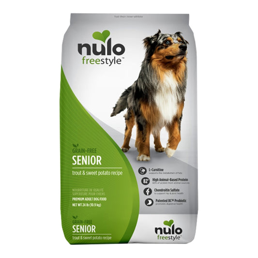 Nulo GF Senior Dog - Trout/Kibble 24lb