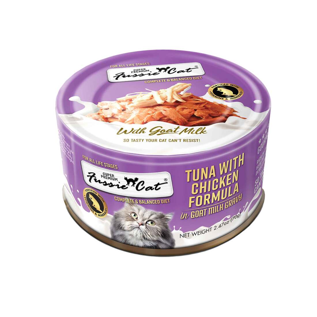 Fussie Cat with Goat Milk 2.47oz - Tuna/Chicken