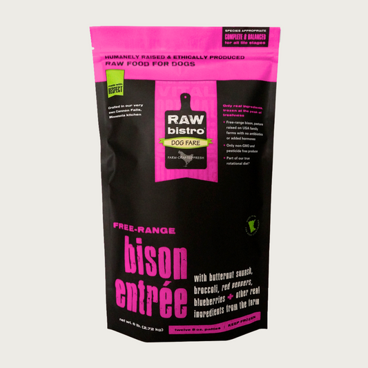 Raw Bistro FZN Bison Entree for Dogs 6lb Bag