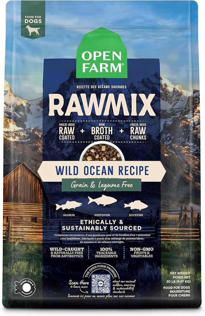 Open Farm GF RawMix Wild Ocean Recipe for Dogs 20lb