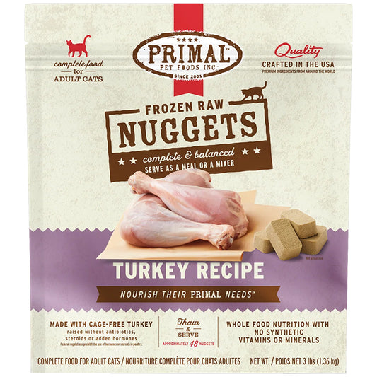 Primal FZN Feline Turkey Nuggets 3lb