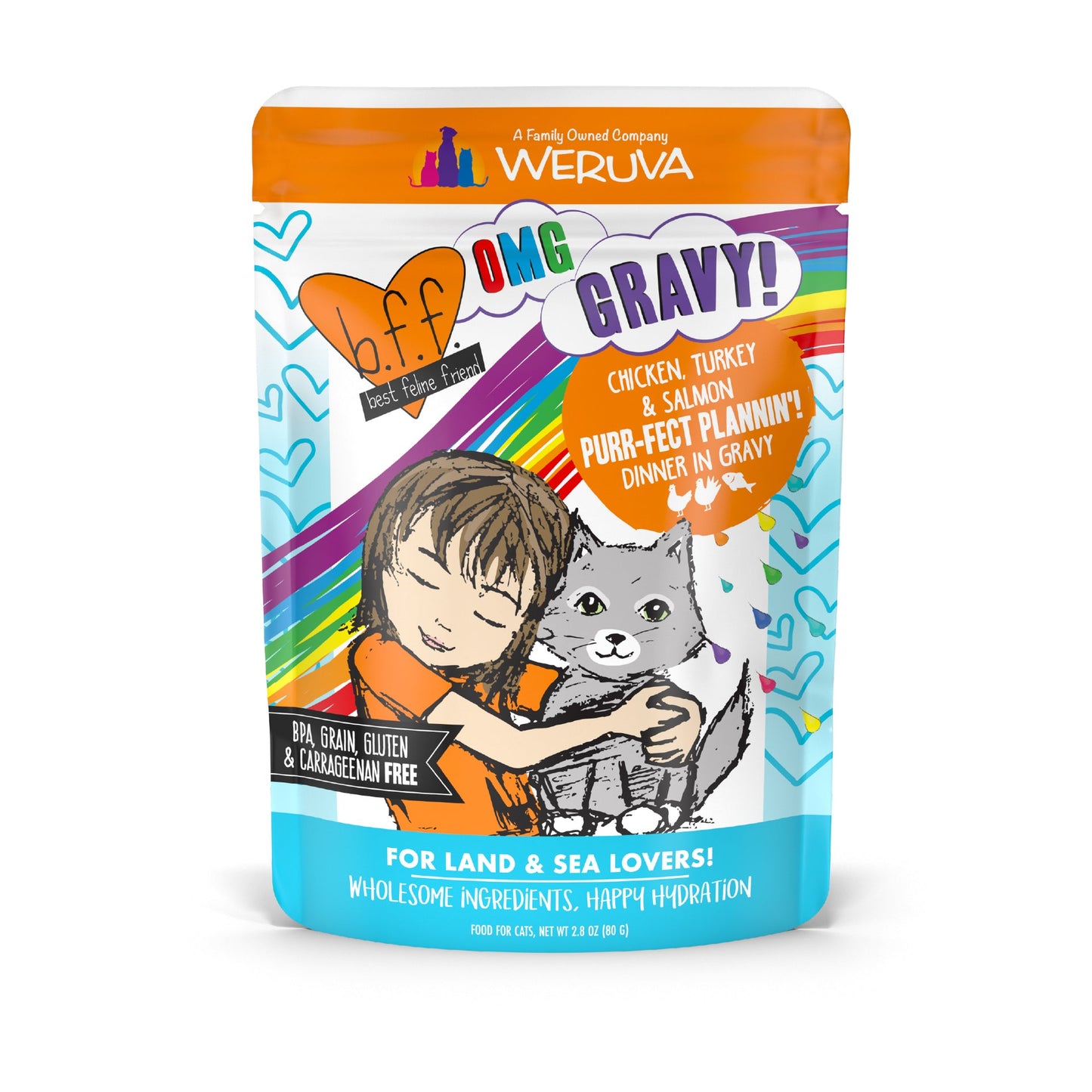 BFF GF Chkn/Trky/Slmn Purr-Fect Plannin' Dinner in Gravy for Cats 2.8oz