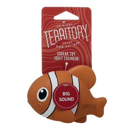 Territory Dog Floating Latex Squeaker Clown Fish (5")