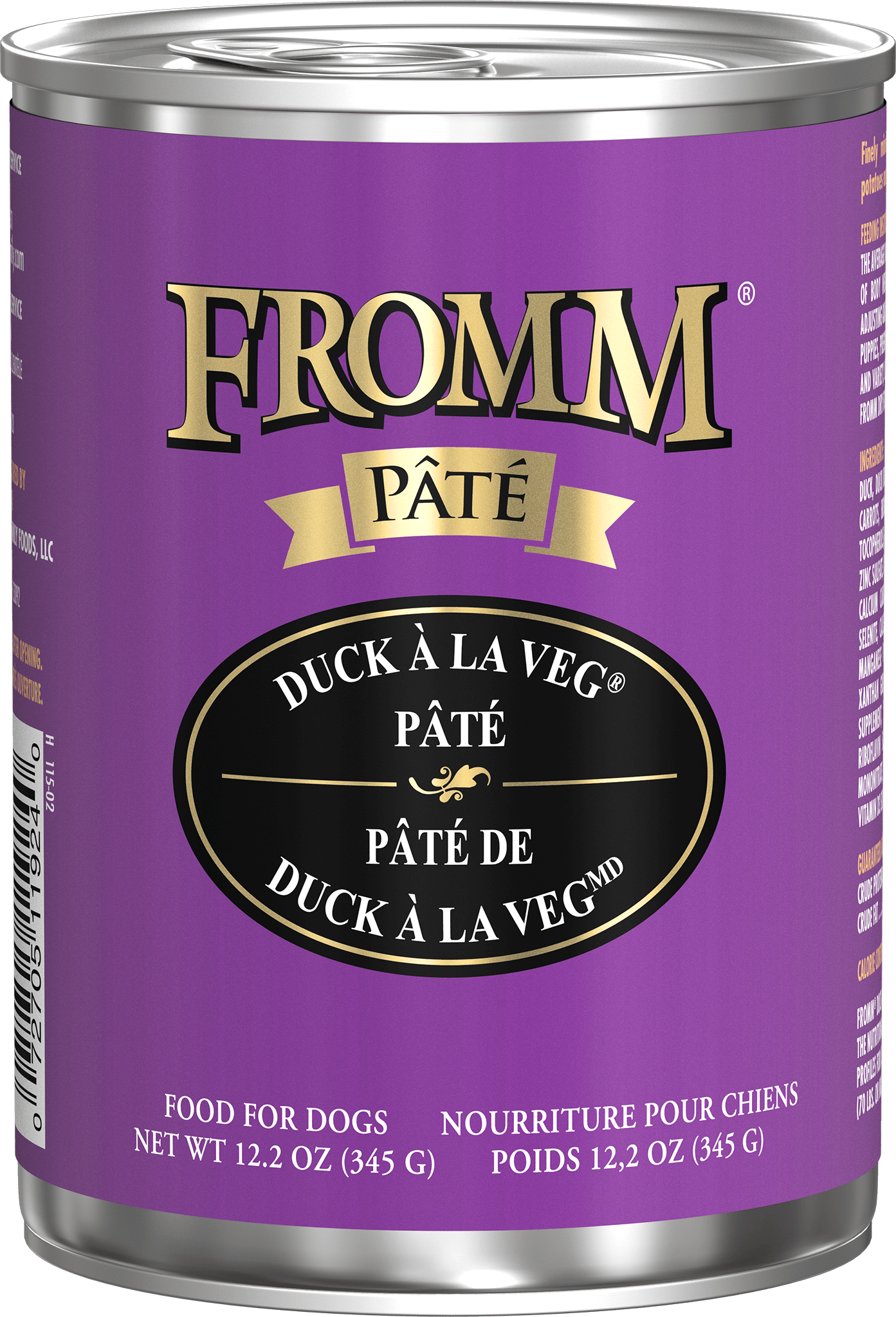 Fromm GF Duck A La Veg Pate for Dogs 12.2oz