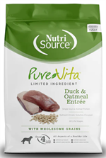 Pure Vita Duck & Oatmeal Kibble for Dogs 25lb