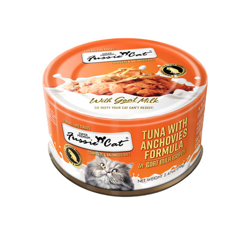 Fussie Cat with Goat Milk 2.47oz - Tuna/Anchovies