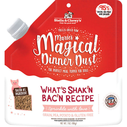 Stella & Chewy's GF/FD Bacon Dinner Dust Meal Topper for Dogs 7oz